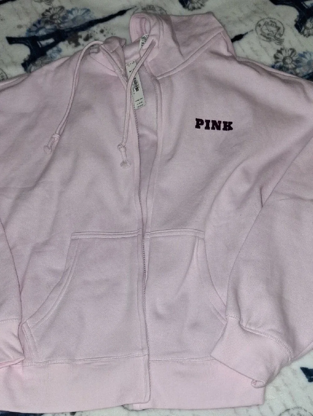 PINK Victoria's Secret Light Pink Hoodie & Jogger Pajama Set
